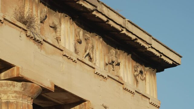 Temple of Hephaestus Athens, Greece Preserved Ancient Greek Detail Historical Marble Carvings