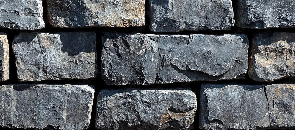 Aufkleber dark gray stone wall texture. rough, rectangular blocks create a rustic, solid surface.