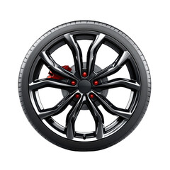 Obraz premium Isolated Image of a Car Wheel for Automotive Use on transparent background