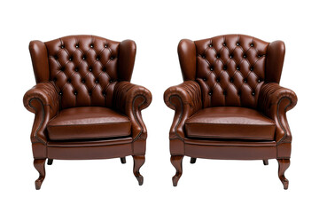 Brown Antique Armchair Isolated on Transparent PNG