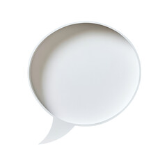 Creative White Paper Speech Bubble Cutout for Communication and Branding on transparent background
