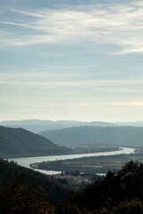 Sunset over the rhone valley in France