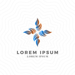 Obraz premium Flower propeller shape logo