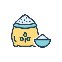 Color illustration icon for flour