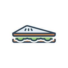 Color illustration icon for sandwich