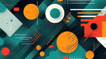 Obraz premium Abstract Geometric Design Featuring Circles and Lines