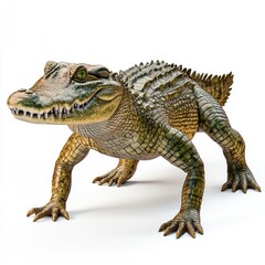 Fototapeta premium Toy Alligator White Surface