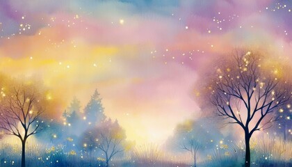 ファンタジックな雰囲気の森の風景画