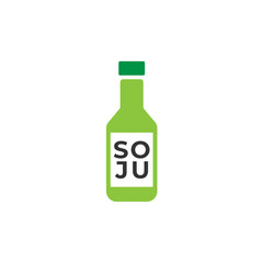 soju on white background
