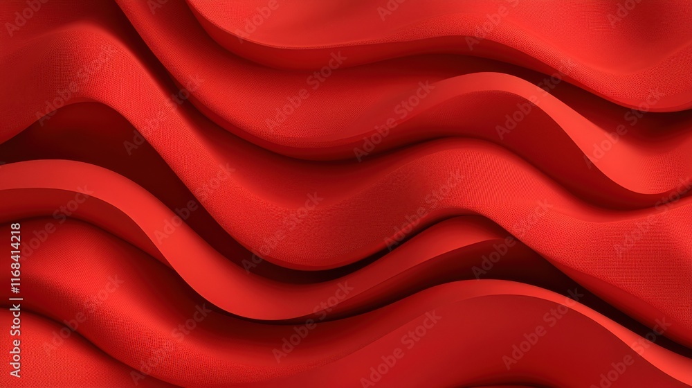 Poster vibrant red waves of fabric create a dynamic and elegant background, perfect for designs needing a t