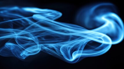 Fototapeta premium Abstract Blue Smoke Photography: A Serene Dance of Vapor