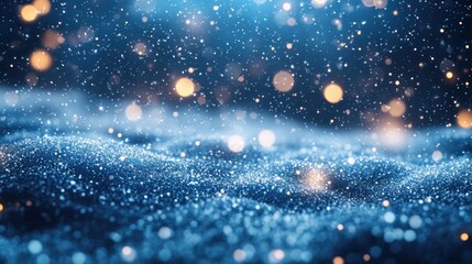 Obraz premium Dancing Snowflakes and Deep Blue Skies Winter Scene