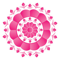  Pink flower symbol with mandala art design
