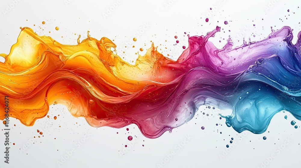 Poster vibrant streams of color flowing together in an abstract design showcasing rich hues and dynamic mov