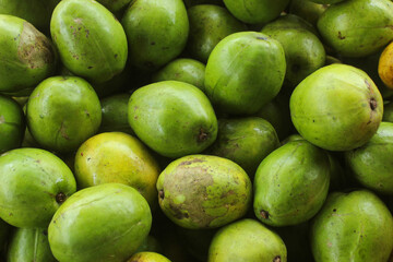 green background of kedondong fruit (Spondias dulcis)