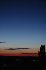 Rose sunset and colorful clouds