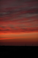 Rose sunset and colorful clouds