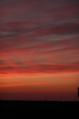 Obraz premium Rose sunset and colorful clouds