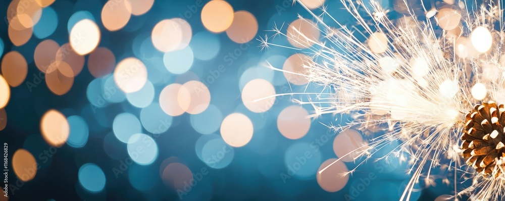 Poster Burst abstract background concept. A sparkling celebration with colorful bokeh lights creating a festive atmosphere.