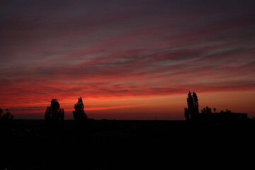 Fototapeta premium Rose sunset and colorful clouds