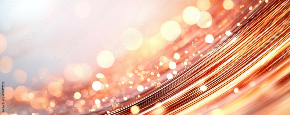 Poster Burst abstract background concept. Abstract image of flowing metallic lines with shimmering lights and a dreamy atmosphere.