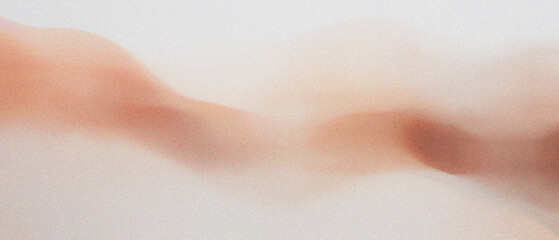 Abstract grainy noise gradient background with soft peach and beige hues, flow wavy movement, retro textured aesthetic, nostalgic, timeless calming beauty product brand design.