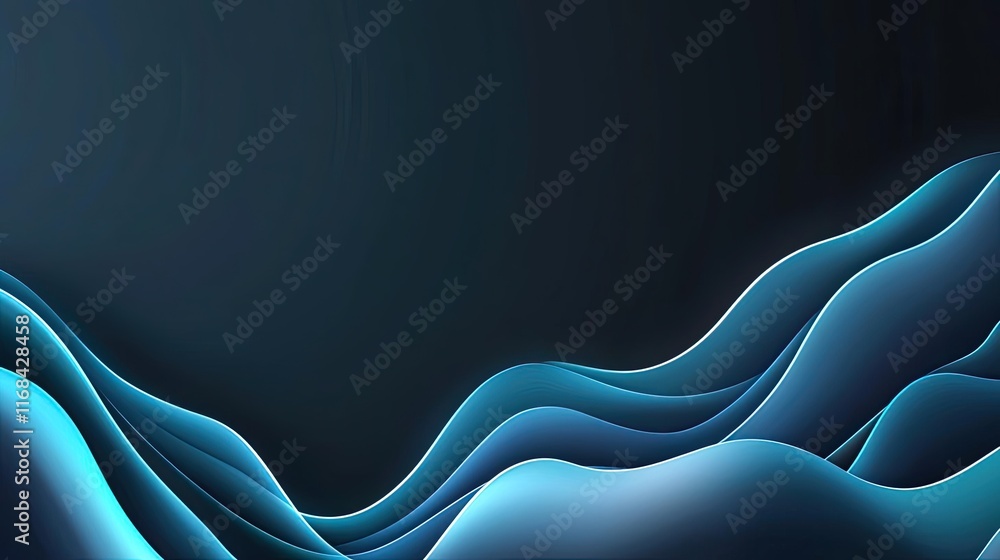 Poster Chalkboard abstract background idea. A smooth, flowing wave pattern in blue, ideal for backgrounds and abstract designs.