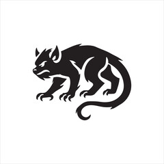 black and white cat silhouette