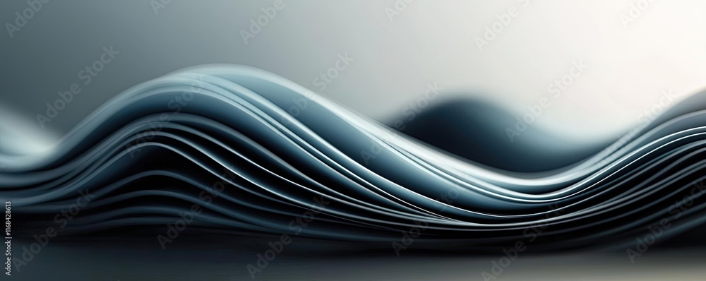 Aufkleber chalkboard abstract background idea. abstract close-up of flowing paper waves in monochrome colors f