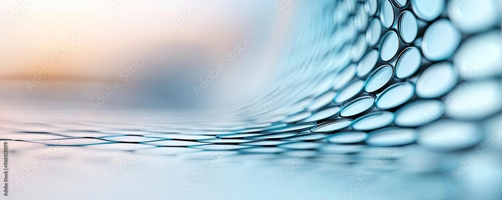Aufkleber Grid abstract background idea. Abstract close-up of a futuristic mesh design with a soft gradient background.