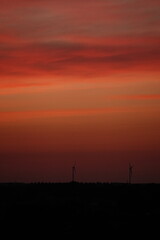 Rose sunset and colorful clouds