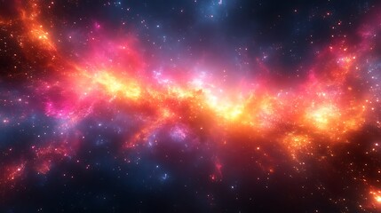 Naklejka premium Vibrant nebula with cosmic dust and gas clouds.