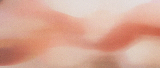 Abstract grainy noise gradient background with soft peach and beige hues, flow wavy movement, retro textured aesthetic, nostalgic, timeless calming beauty product brand design.