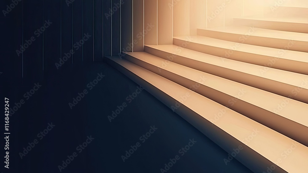Aufkleber Grid abstract background idea. Abstract view of modern stairs with soft lighting and shadows creating a tranquil atmosphere.