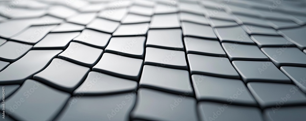 Aufkleber Grid abstract background idea. Close-up view of textured tiles forming a unique and modern architectural pattern.