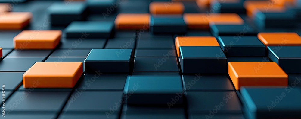 Poster Grid abstract background idea. Abstract colorful geometric shapes on a dark background in a creative pattern.