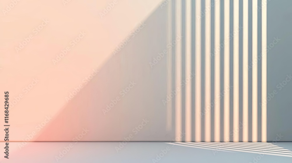 Aufkleber Grid abstract background idea. Minimalist space with soft lighting and geometric lines creating a calming ambiance.