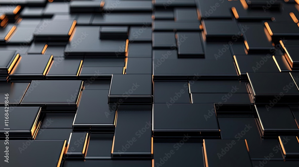 Poster Grid abstract background idea. Abstract black and gold geometric pattern creating a modern digital texture.