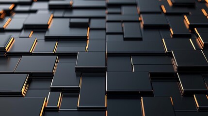 Obraz premium Grid abstract background idea. Abstract black and gold geometric pattern creating a modern digital texture.