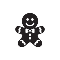 Gingerbread silhouette icon vector symbol design art illustration.