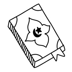 open read quran book islamic moslem fasting doodle pray icon symbol ramadan religion eid al fitr illustration digital sticker svg transparent clipart