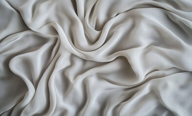 Fototapeta premium Draped light beige fabric with soft folds and wrinkles.