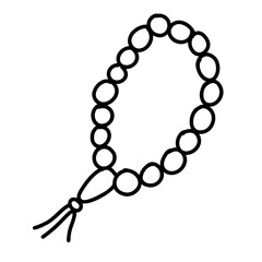 rosary christian tasbih islamic moslem pray doodle icon symbol illustration digital sticker svg transparent clipart