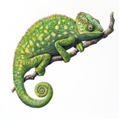 Obraz premium Chameleon on a tree branch