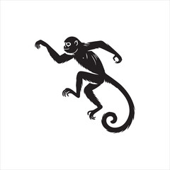 silhouette of a jumping Monkey