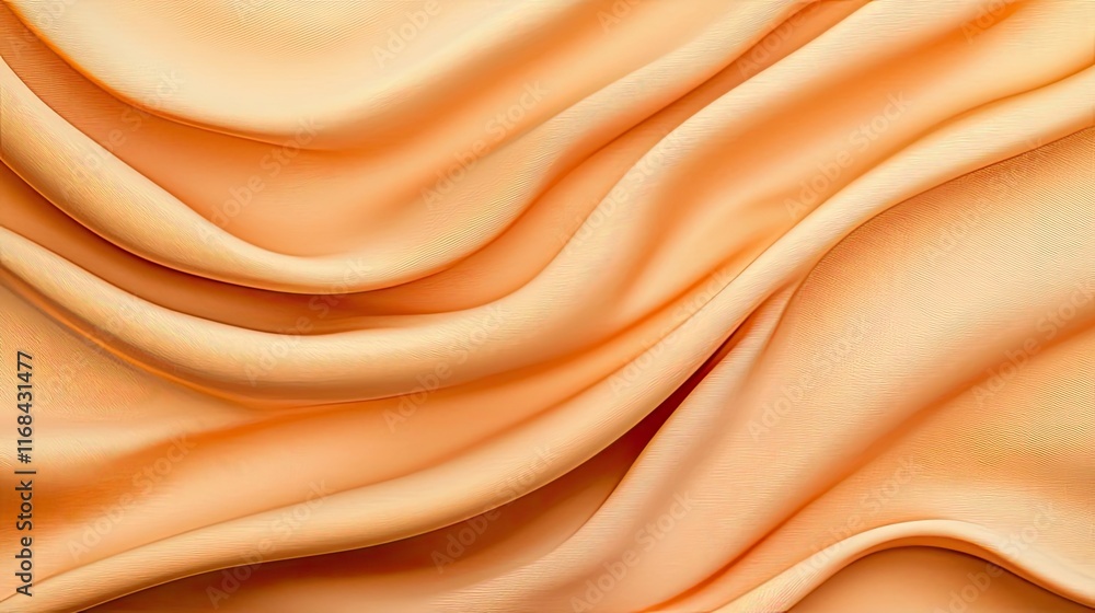 Poster velvet abstract background concept. silky orange fabric draping smoothly, showcasing elegant folds a