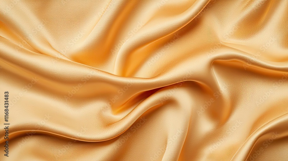 Poster velvet abstract background concept. smooth golden silk fabric draped in elegant folds, creating a lu