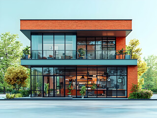 Modern Brick Office Building Design Showcase