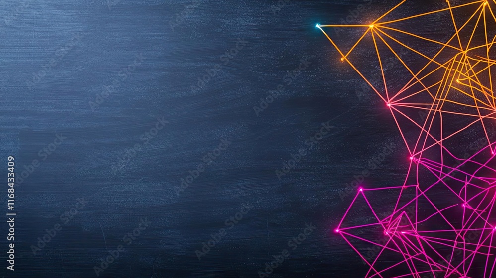 Poster Chalkboard abstract background idea. Abstract colorful lines create a modern digital background for design and technology.