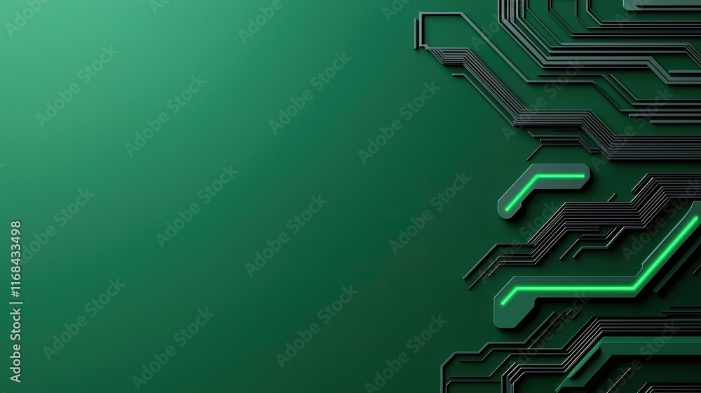 Aufkleber Chalkboard abstract background idea. Abstract technology background with green tones and circuit lines for modern designs.